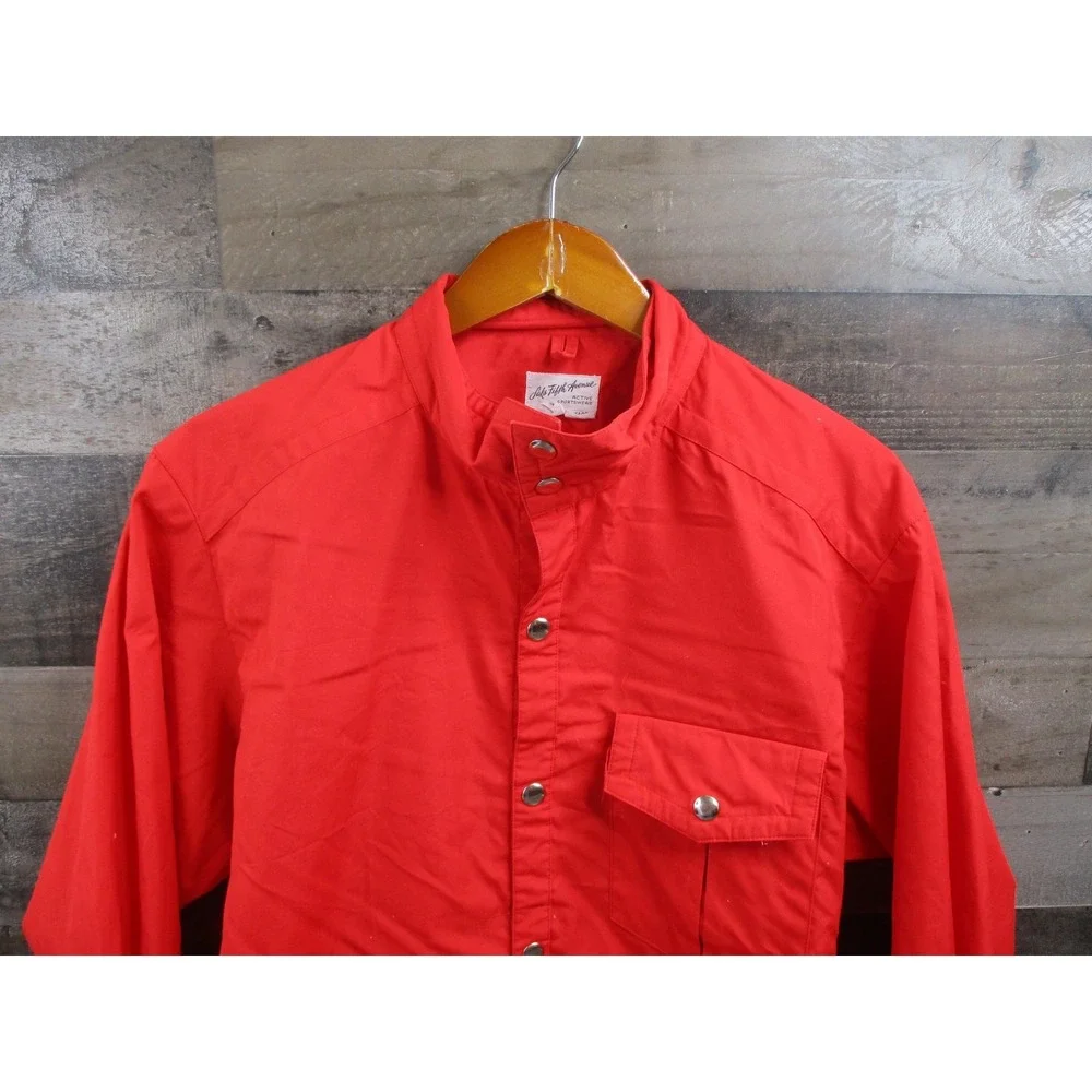 Vintage Saks Fifth Avenue Jacket Mens Medium Belted Button Up Japan Mod 70s 80s